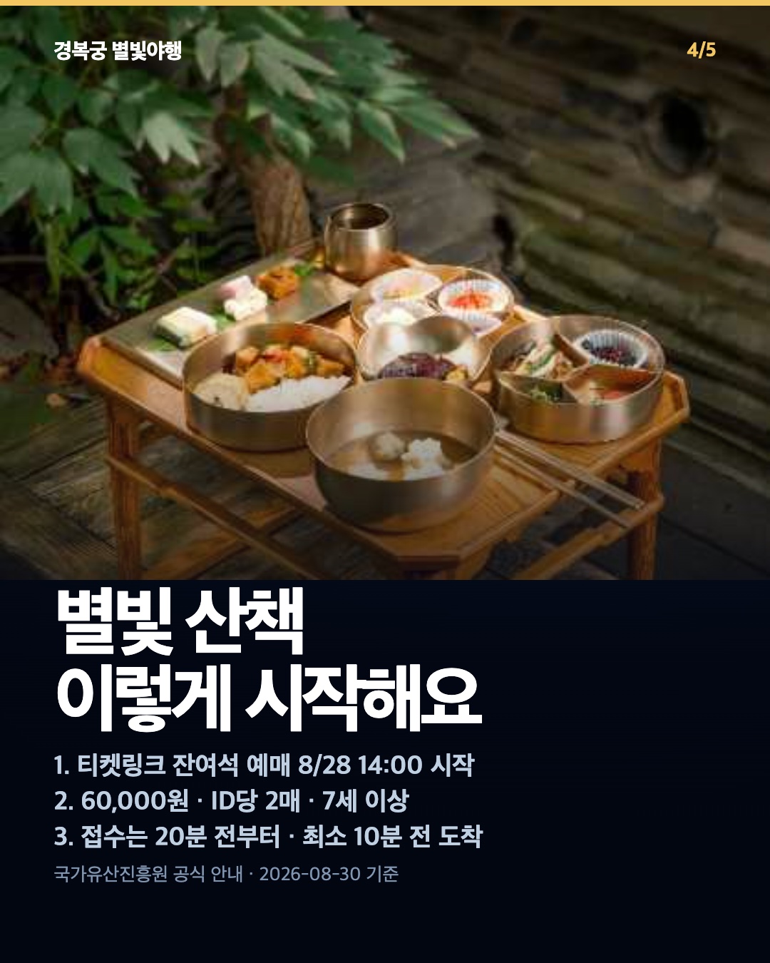 2026 경복궁 별빛야행 일정·회차·관람료 안내